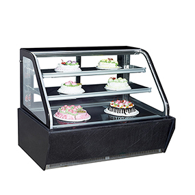 commercial glass cake display counter for desserts bakery bread